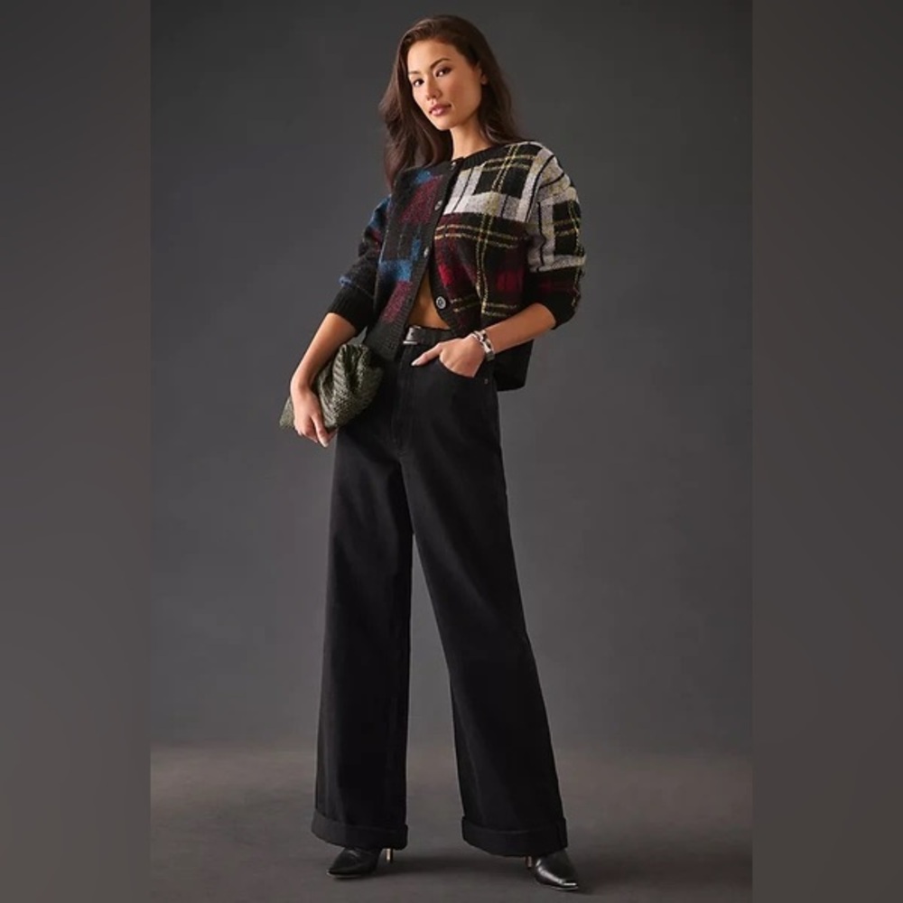 MOTHER DENIM SNACKS | NWT! The Funnel Heel Cuff Jeans Sz: 26 Smacking Good Black